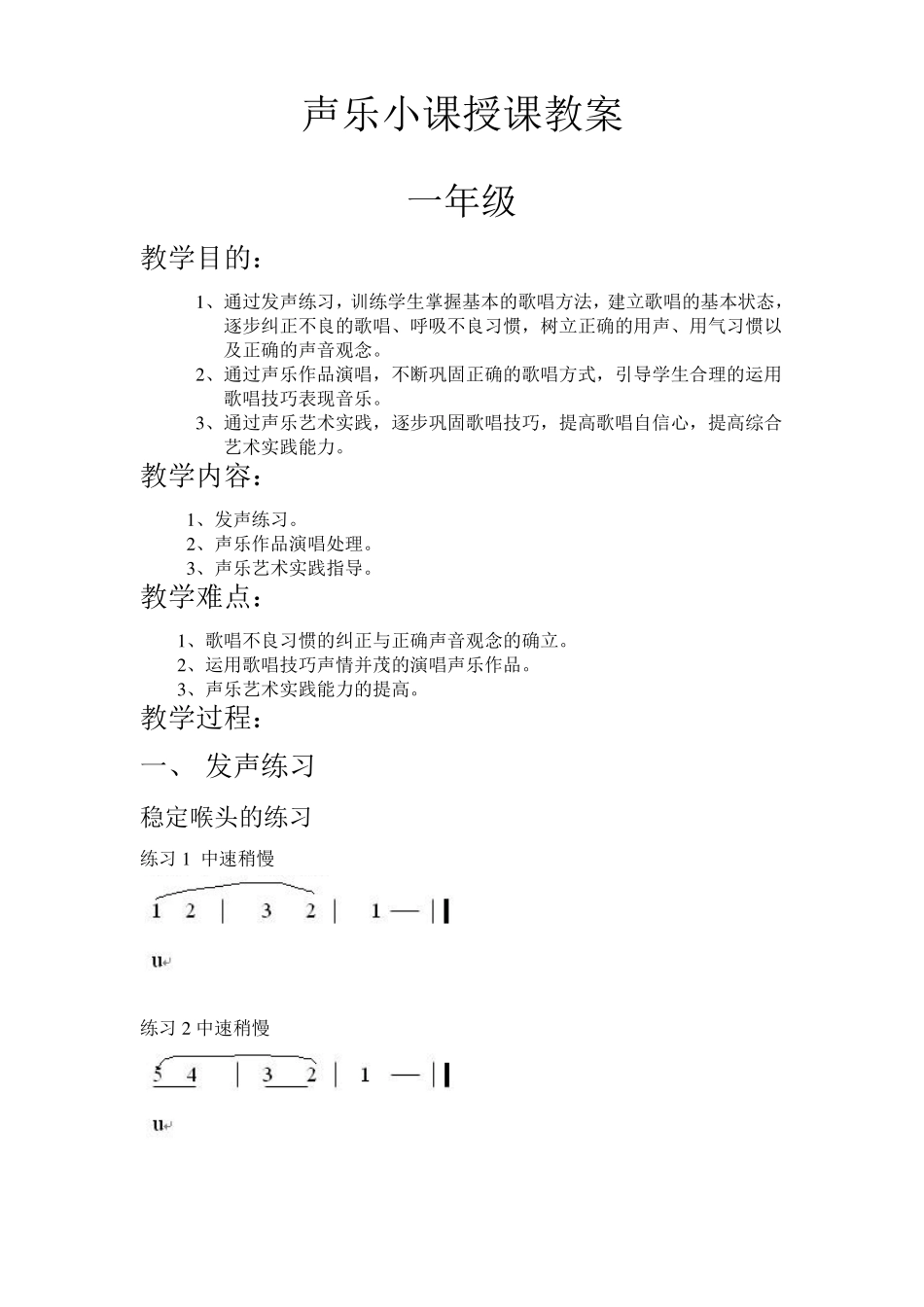 声乐小课授课教案_第1页