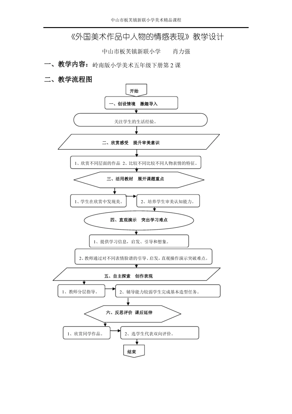 外国美术作品中人物的情感表现教学设计_第1页