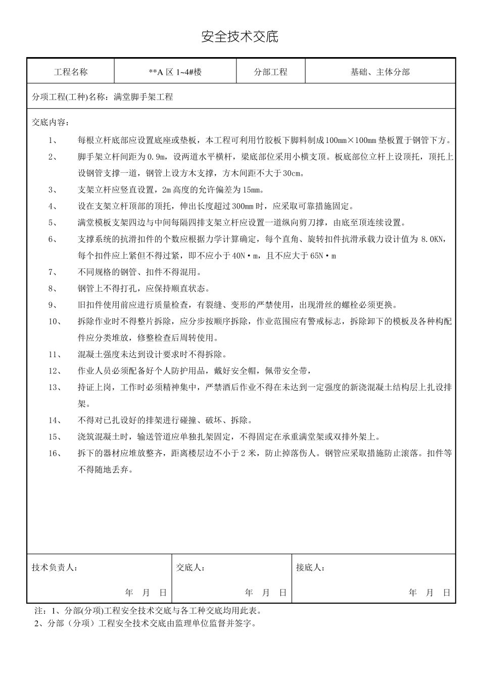 外墙脚手架工程安全技术交底_第2页