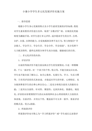 多元化发展评价实施方案