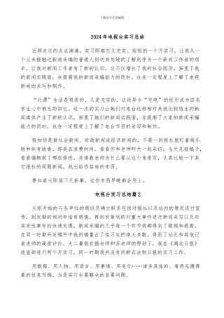 2024年电视台实习总结