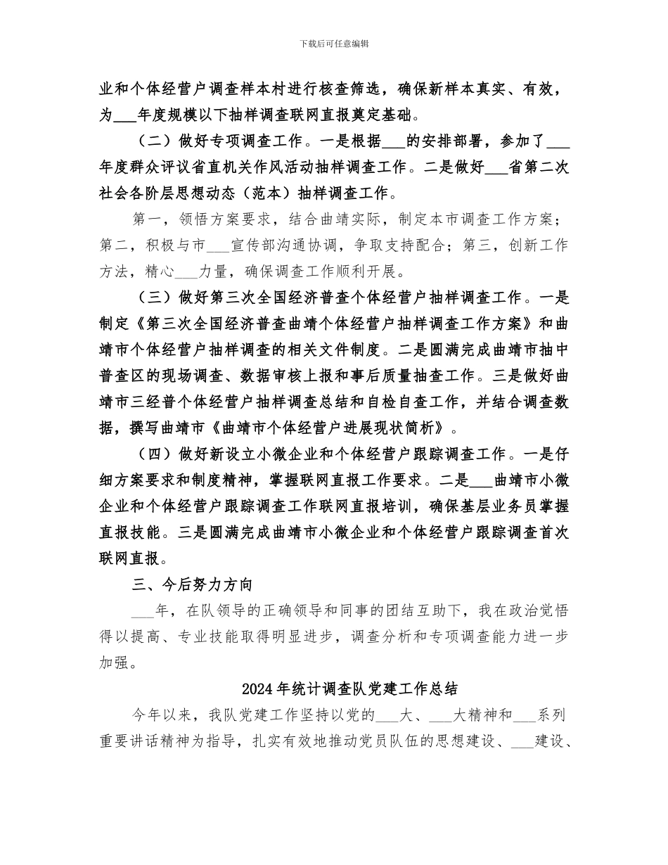 2024年统计调查队个人工作总结_第2页