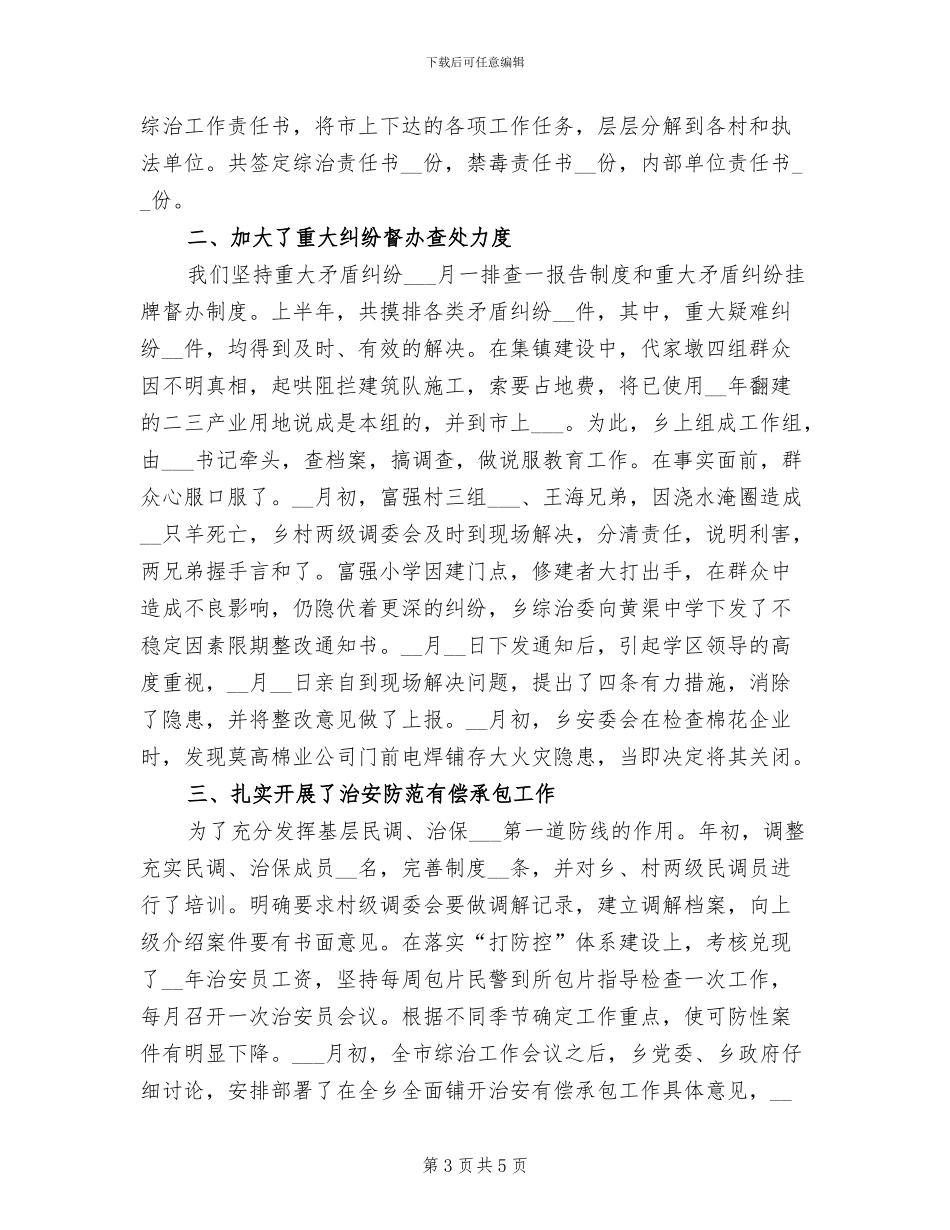 2024年综合治理工作半年总结_第3页
