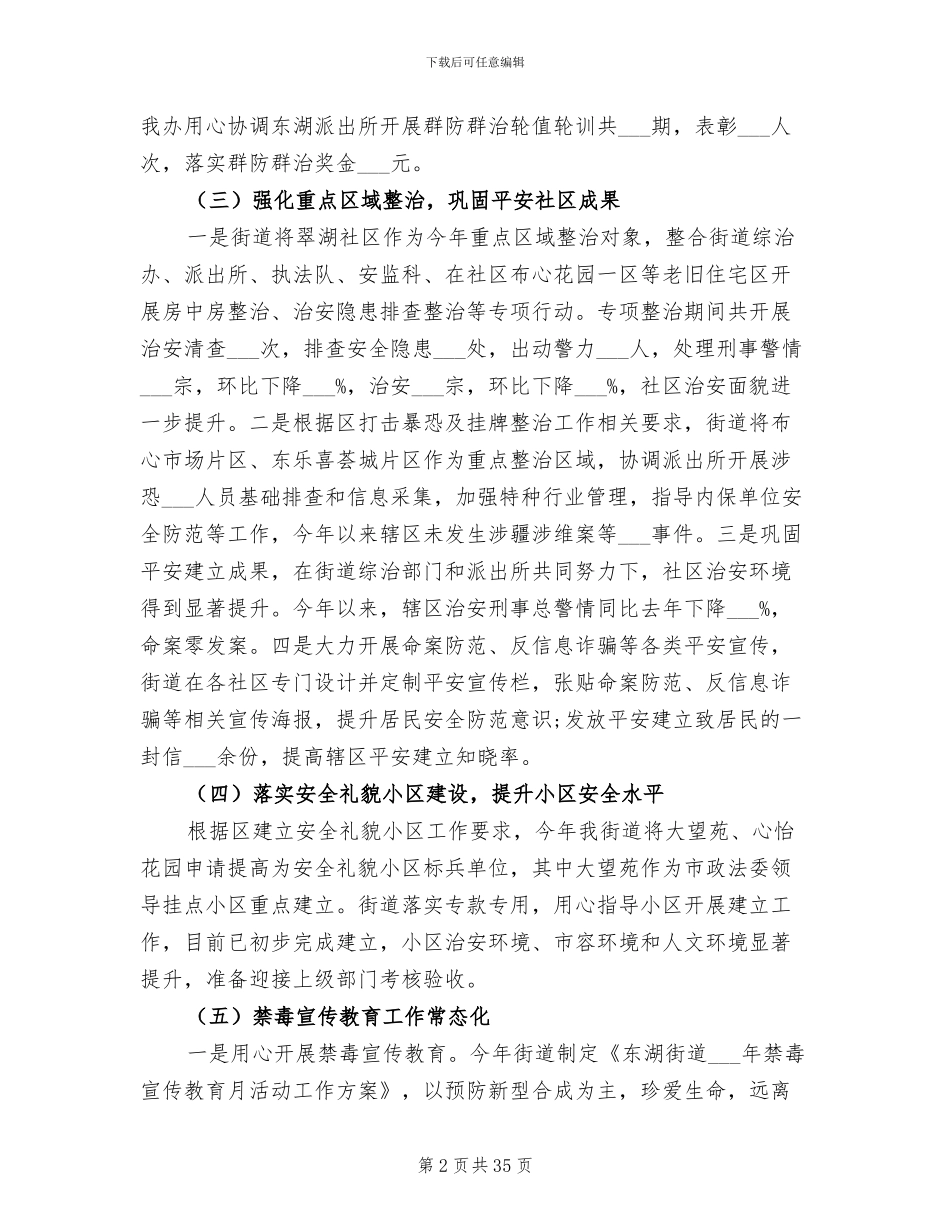 2024年综合治理工作总结和计划_第2页