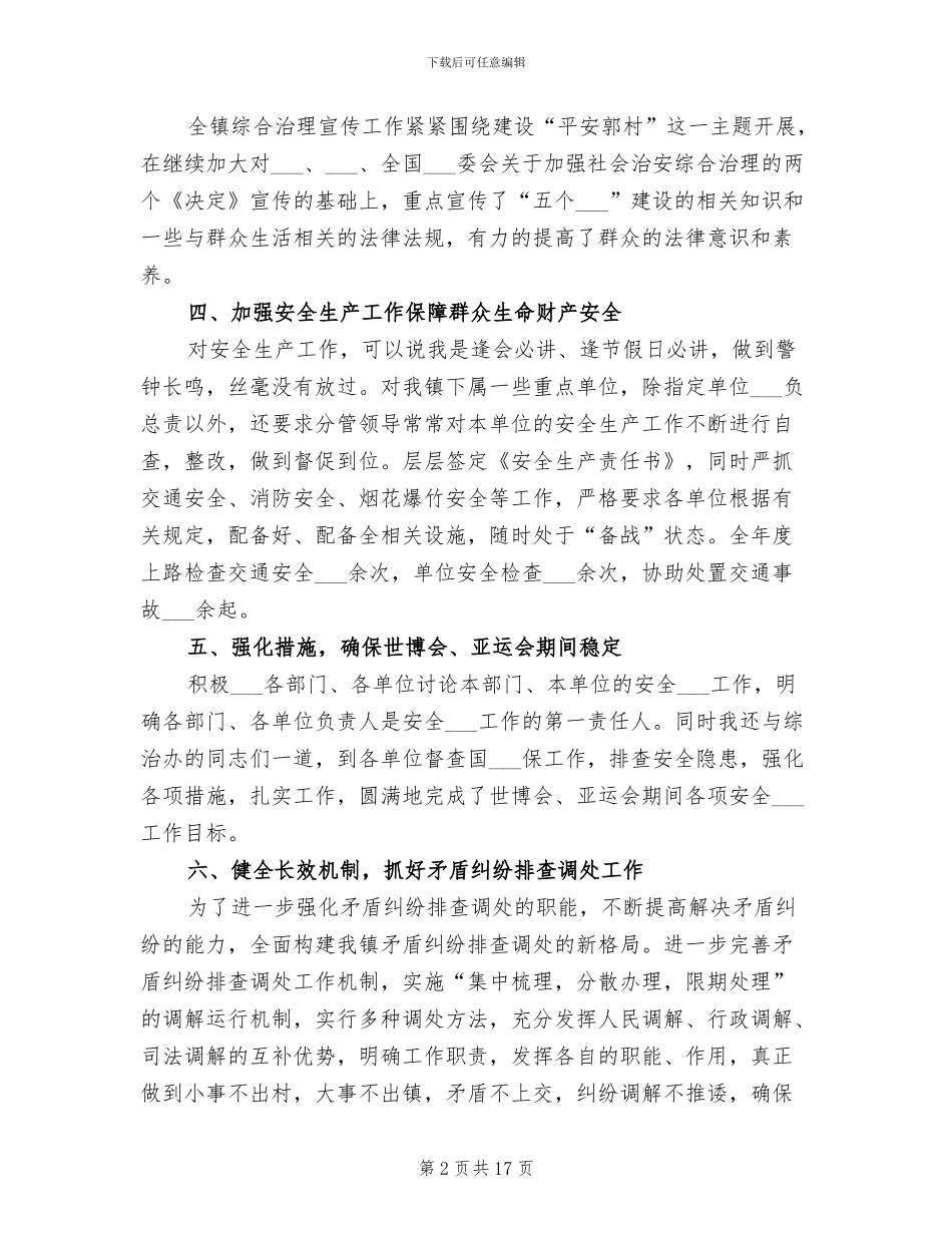 2024年综治专干个人工作总结_第2页