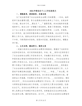 2024年综治办个人工作总结范文