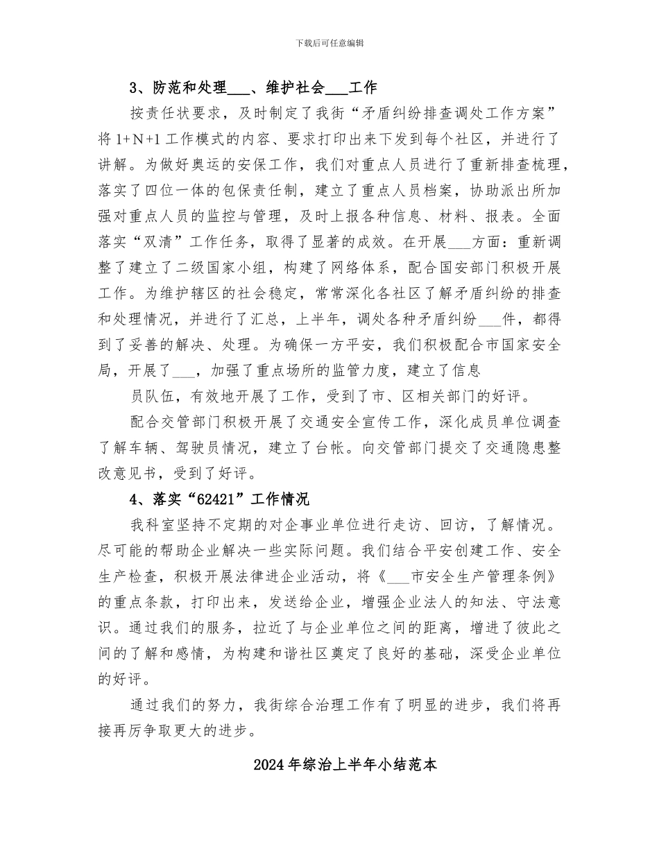 2024年综治上半年小结范文_第2页
