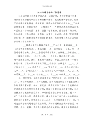 2024年综治年终工作总结