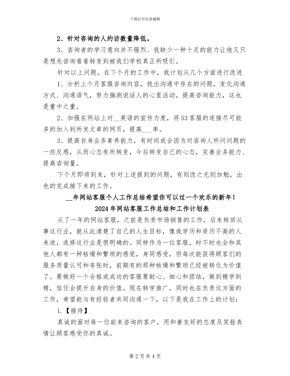 2024年网站客服个人总结_第2页