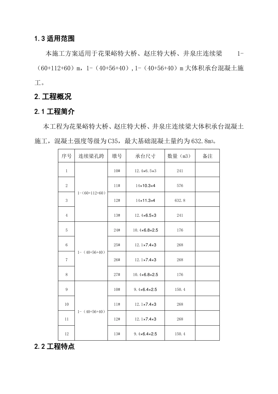 大体积承台混凝土施工方案_第2页