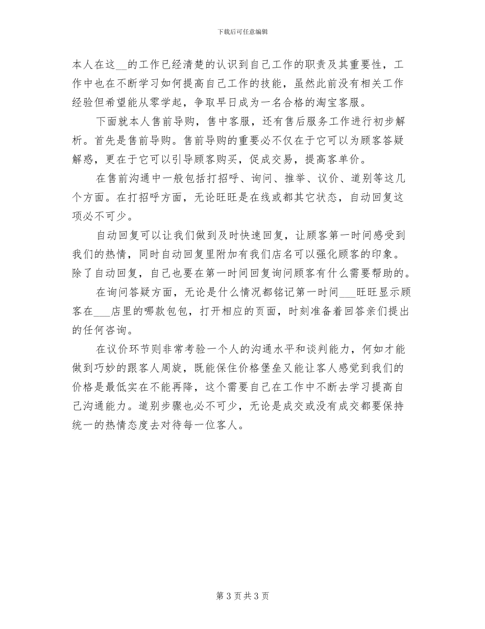 2024年网络客服实习总结_第3页
