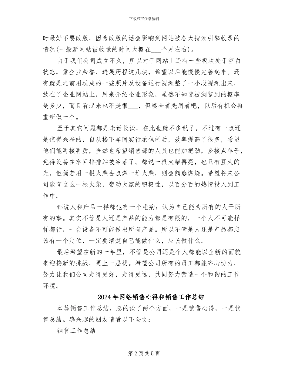 2024年网络销售年终总结报告_第2页