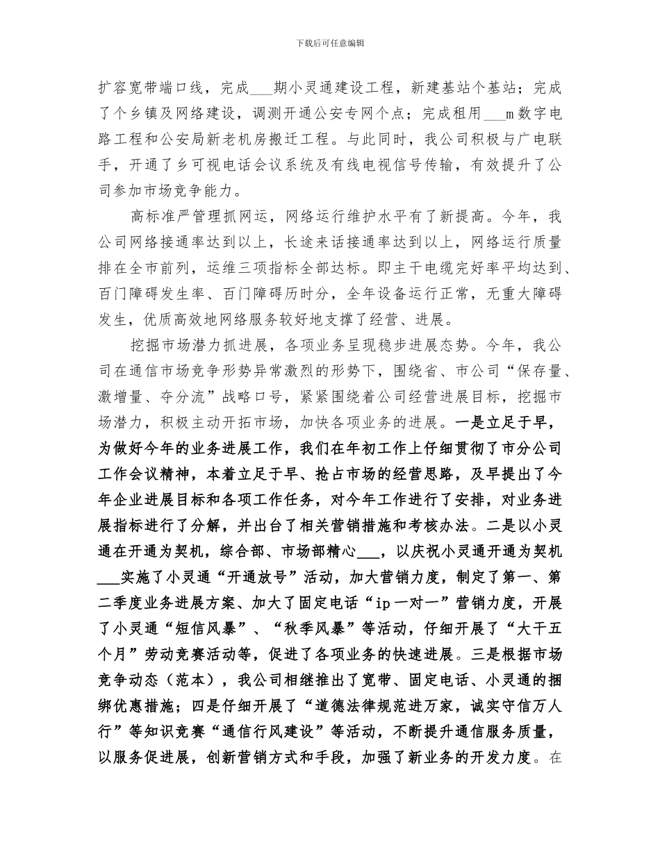 2024年网通公司年度工作总结_第2页