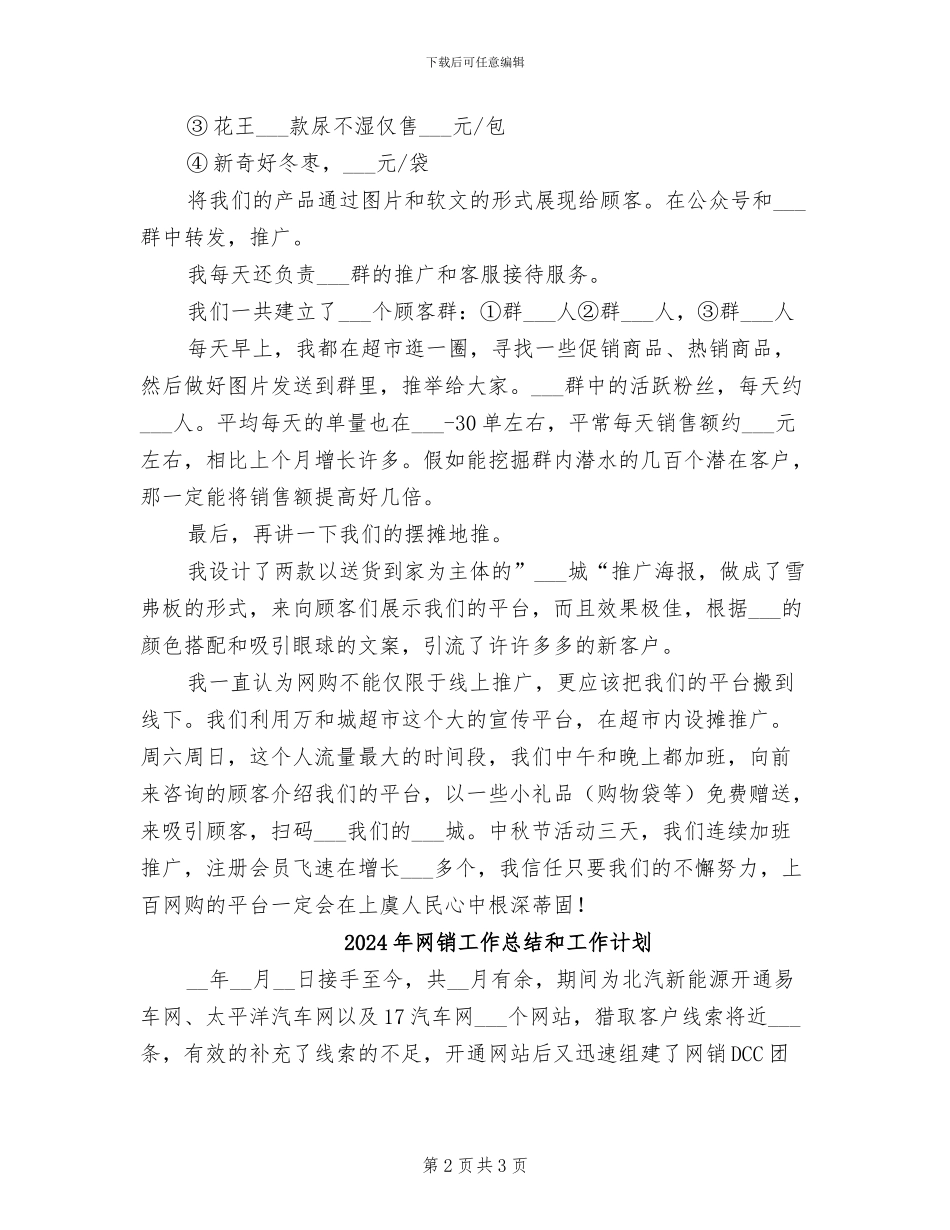 2024年网销与地推个人工作总结_第2页
