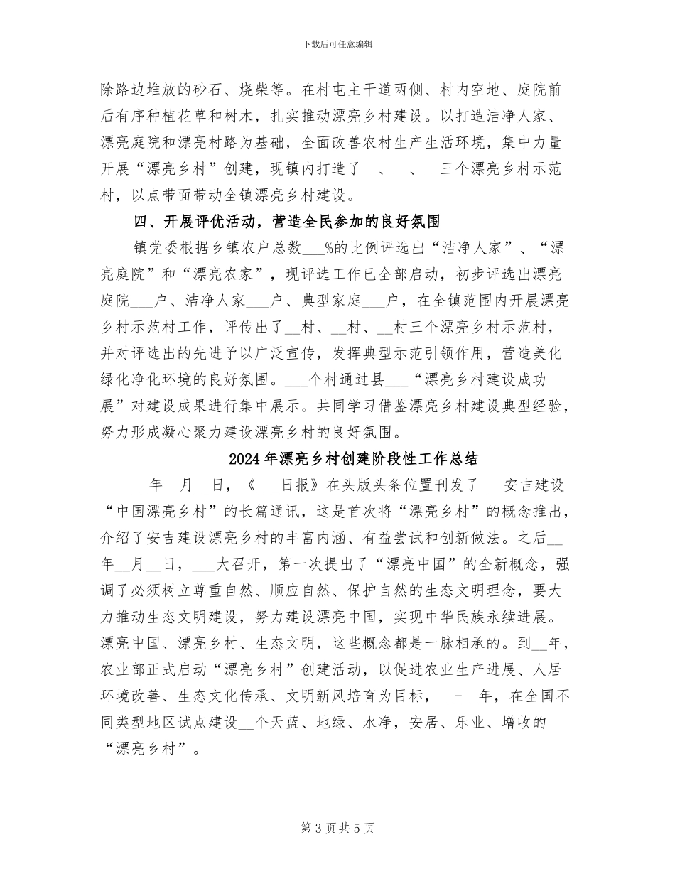 2024年美丽乡村创建活动工作总结_第3页
