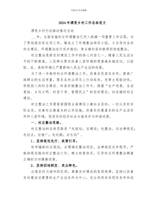 2024年美丽乡村工作总结范文