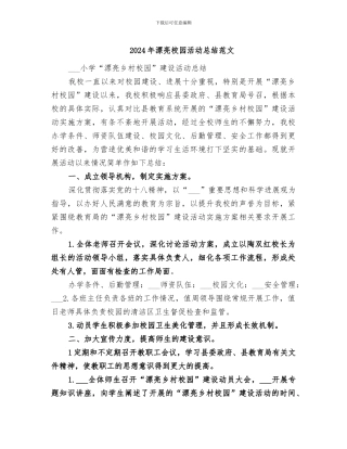 2024年美丽校园活动总结范文