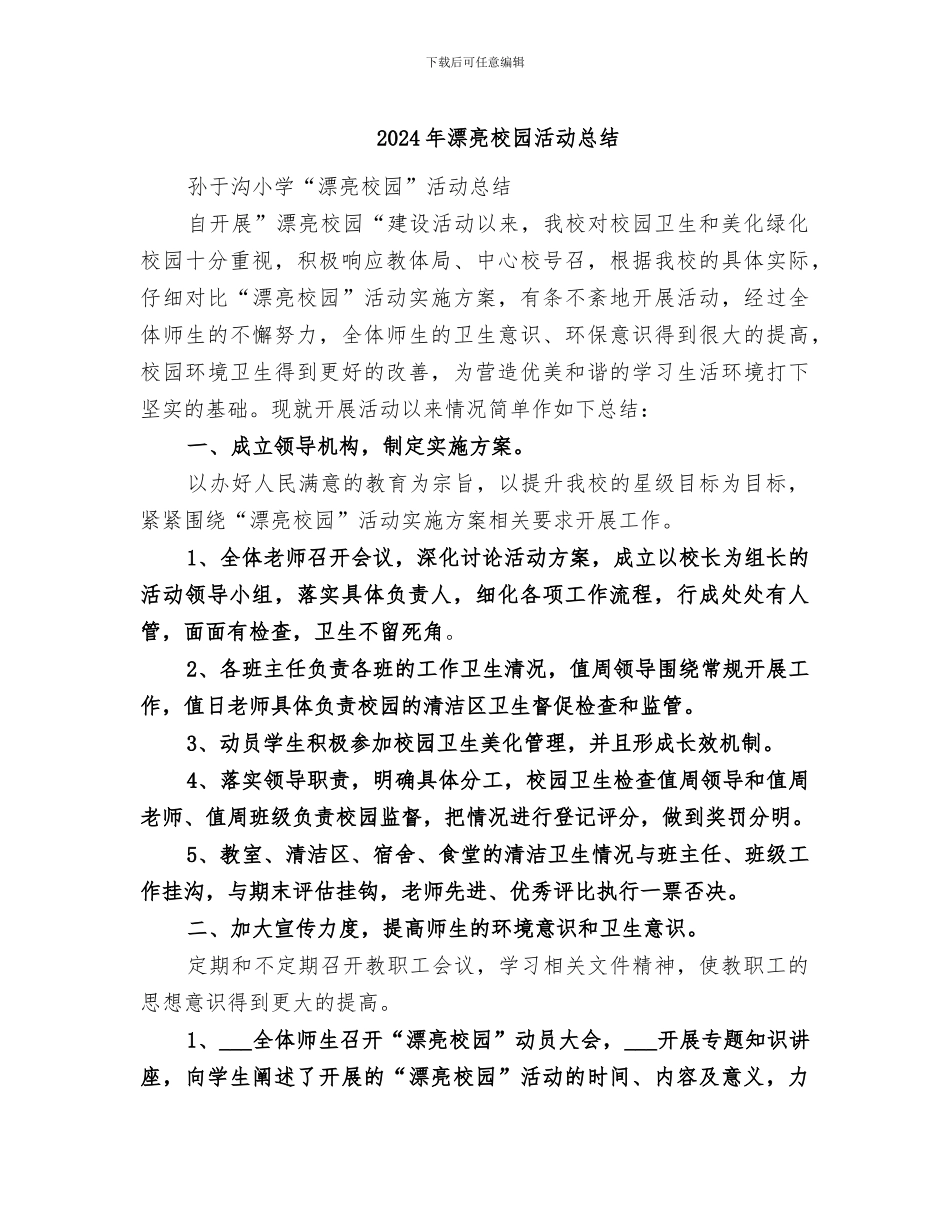 2024年美丽校园活动总结_第1页