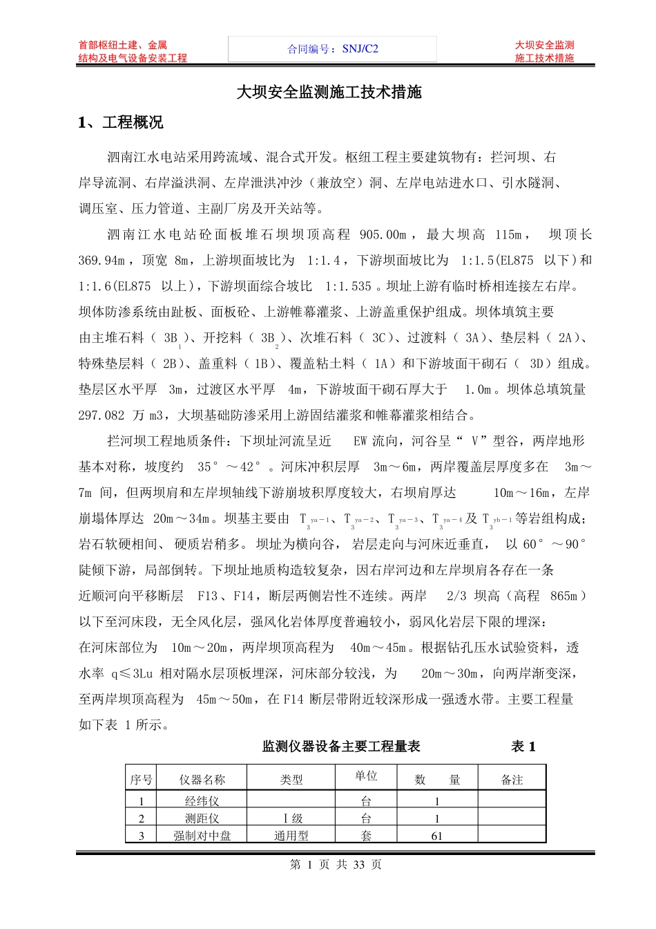 大坝安全监测施工的技术措施_第1页