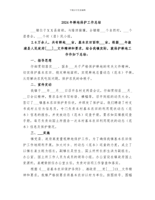 2024年耕地保护工作总结
