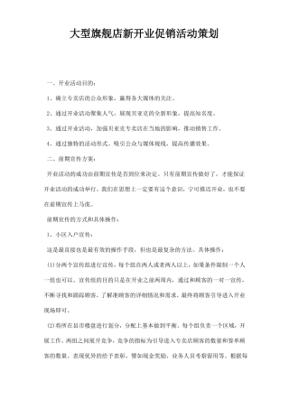 大型旗舰店开业促销活动策划