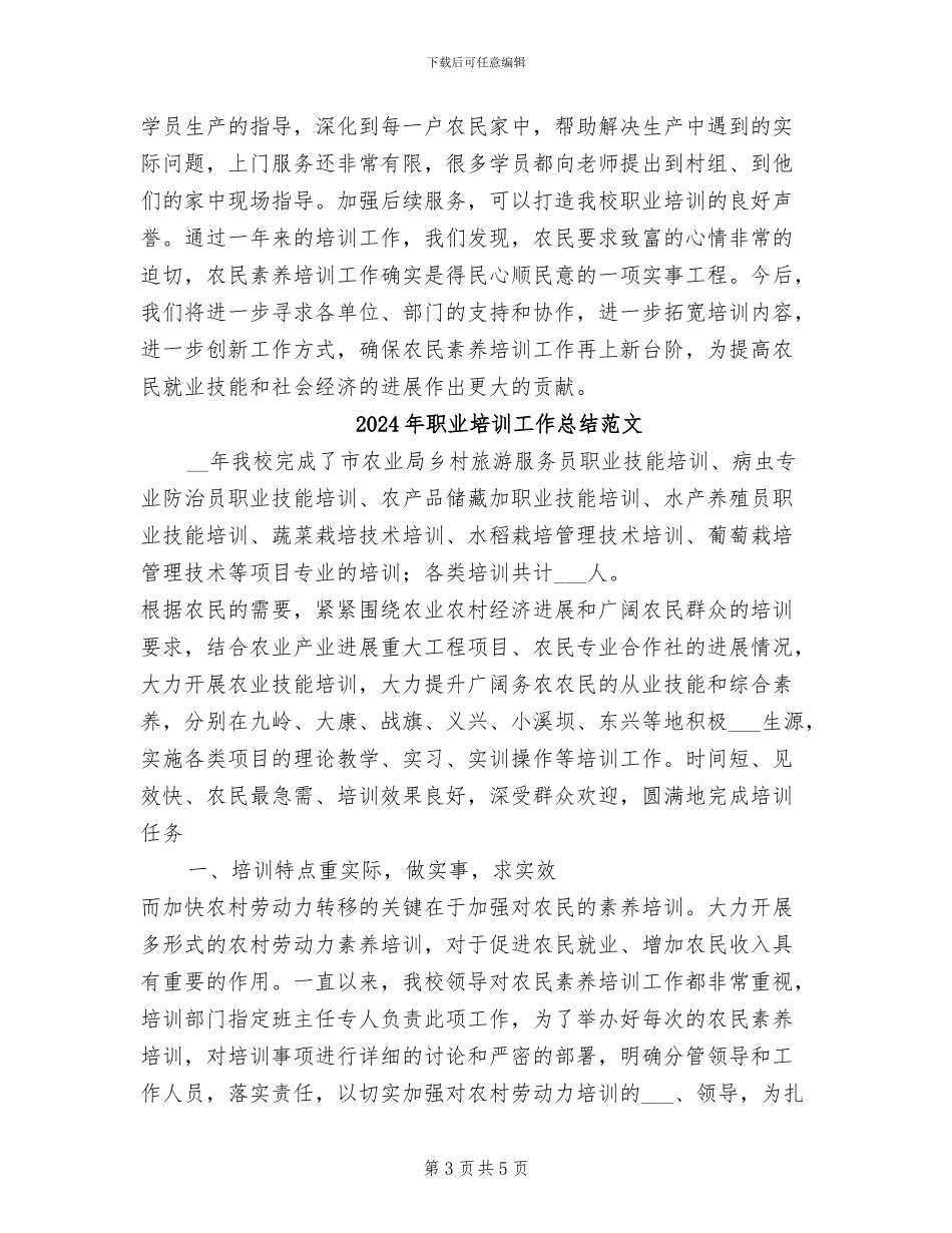 2024年职业培训工作总结_第3页