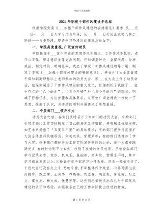 2024年职校干部作风建设年总结