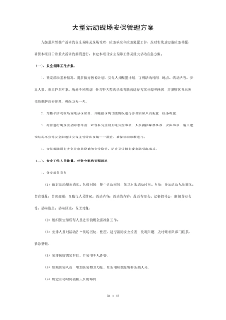 大型活动现场安保管理方案