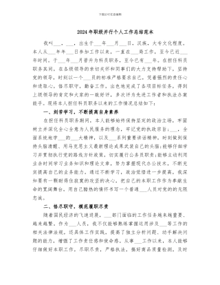 2024年职级并行个人工作总结范本
