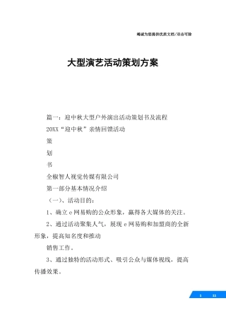大型演艺活动策划方案