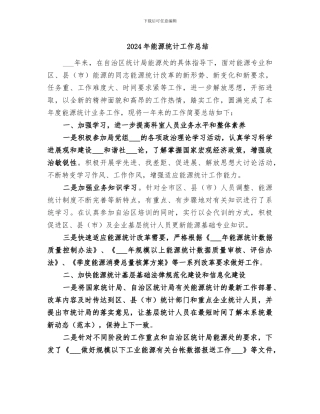 2024年能源统计工作总结