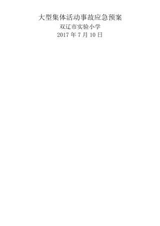 大型集体活动事故应急预案