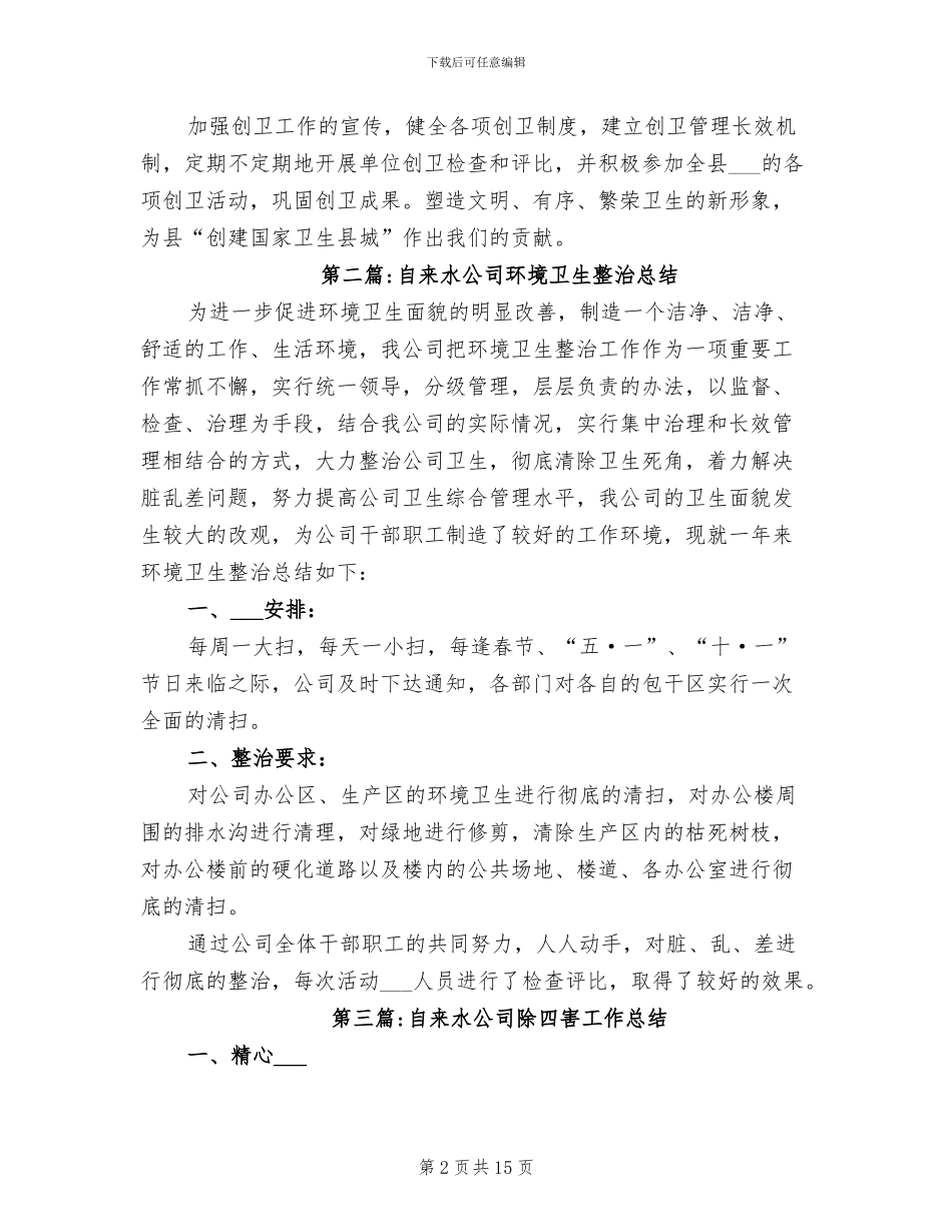 2024年自来水公司专项工作总结_第2页