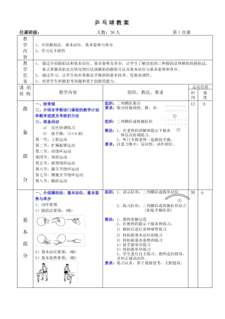 大学乒乓球教案全集