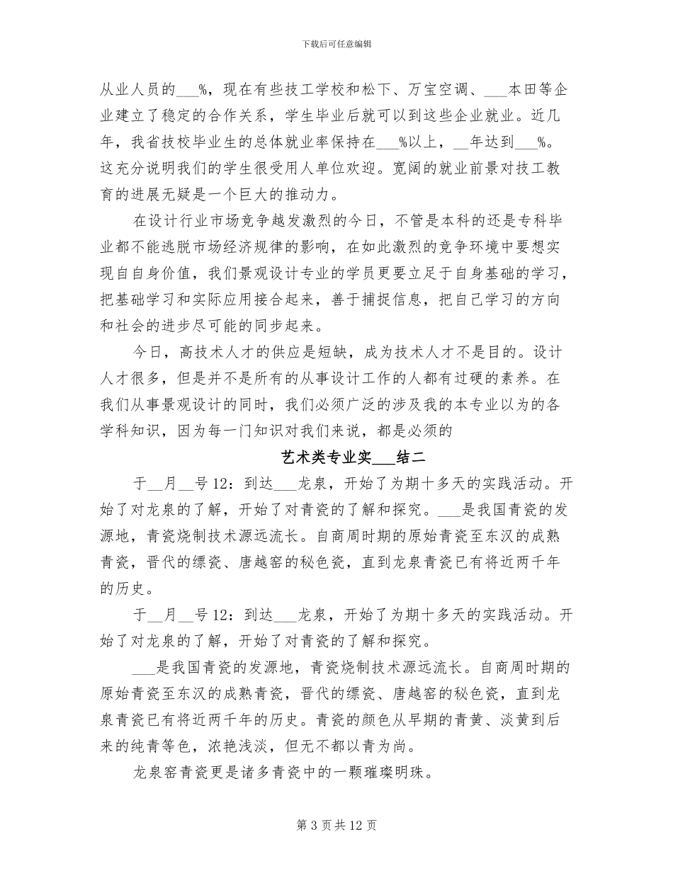 2024年艺术类专业实习总结_第3页