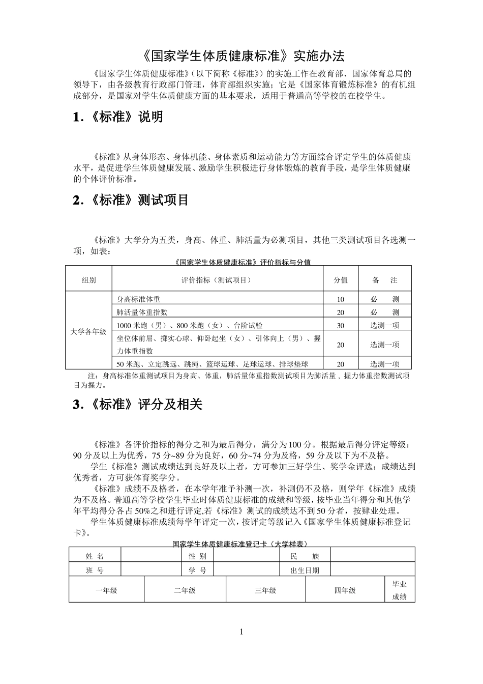 大学生体能测试标准_第1页