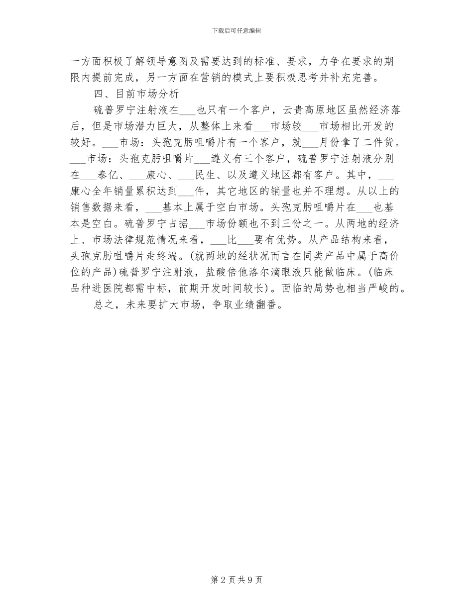 2024年药品销售个人工作总结_第2页