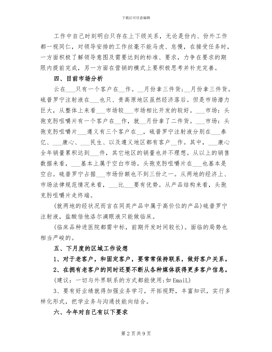 2024年药品销售员个人工作总结报告_第2页