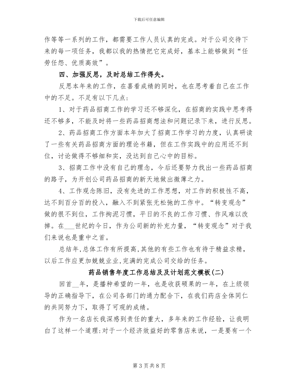 2024年药品销售年度工作总结个人报告_第3页