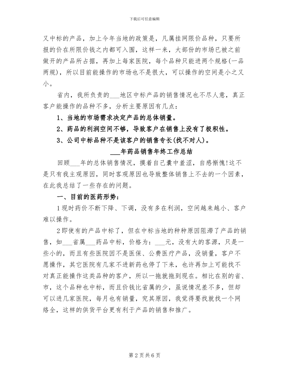 2024年药品销售年度总结_第2页