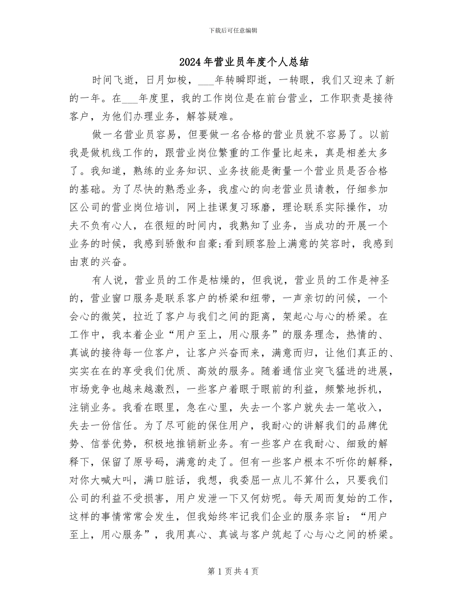2024年营业员年度个人总结_第1页