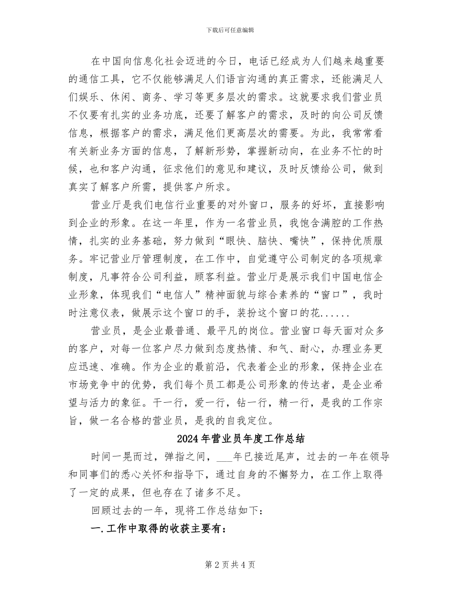 2024年营业员年度个人总结_第2页