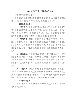 2024年营商环境专项整治工作总结