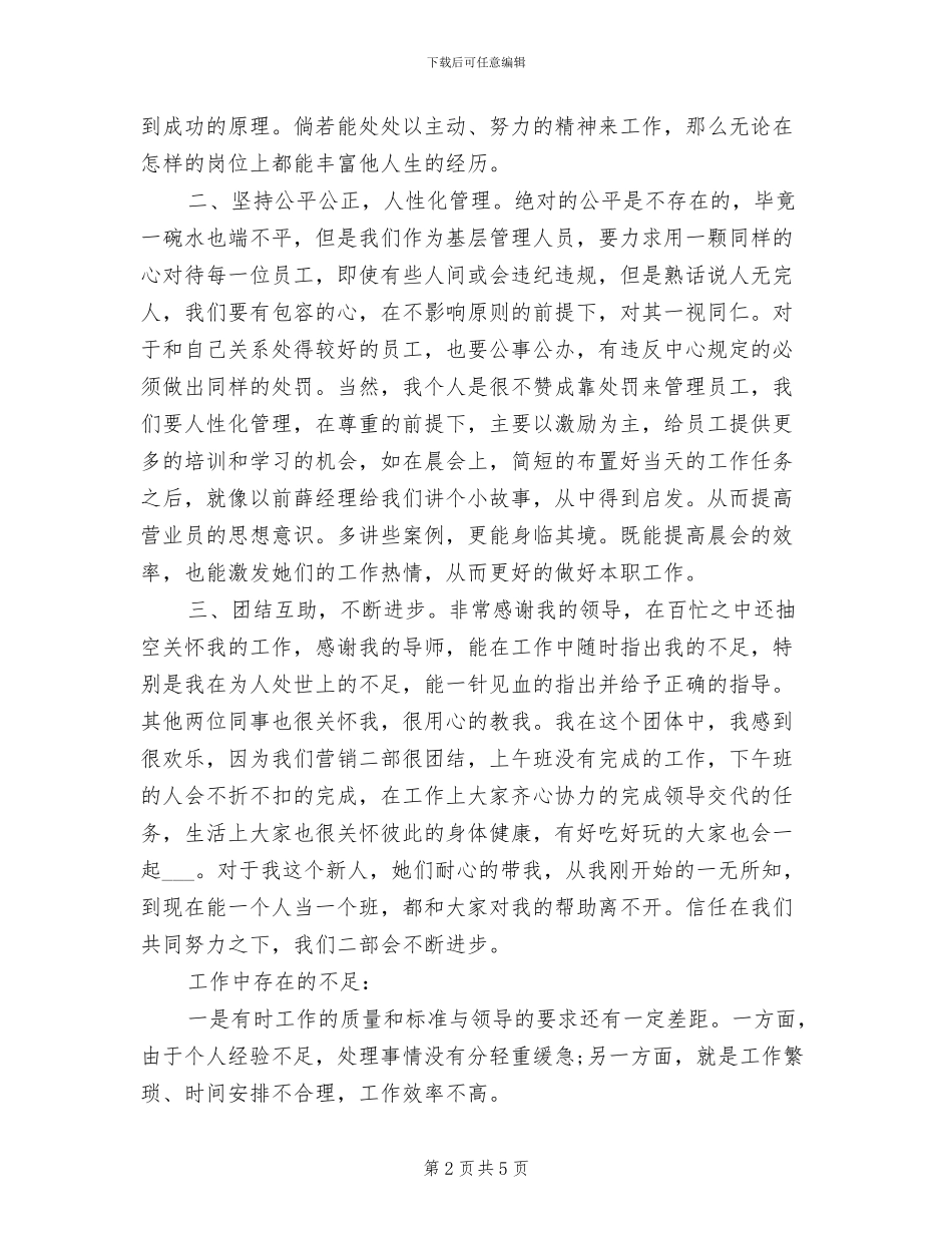 2024年营销代表试用期工作总结范文_第2页