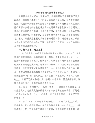 2024年营销总监销售总结范文