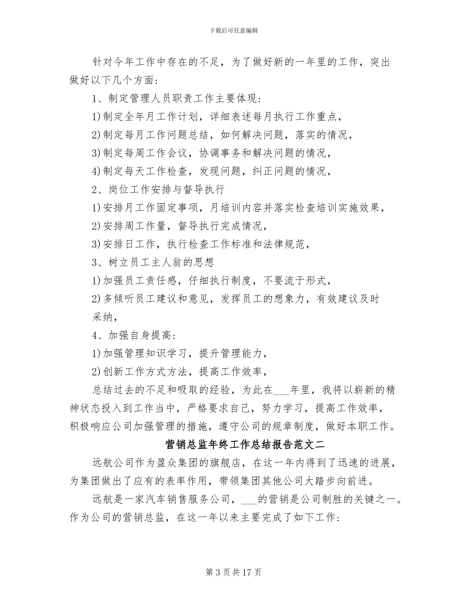 2024年营销总监年终工作总结_第3页