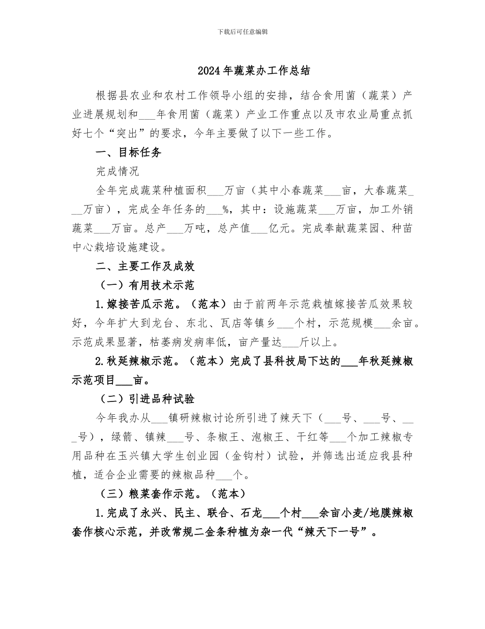 2024年蔬菜办工作总结_第1页