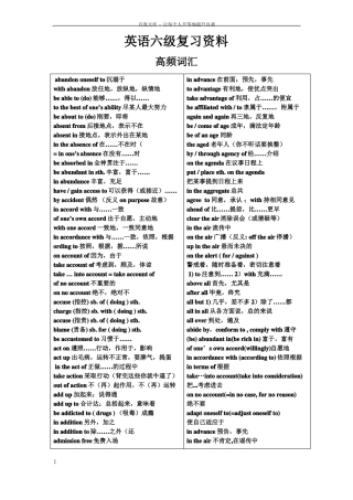 大学英语六级资料