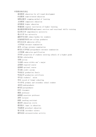 大学英语四六级翻译热词