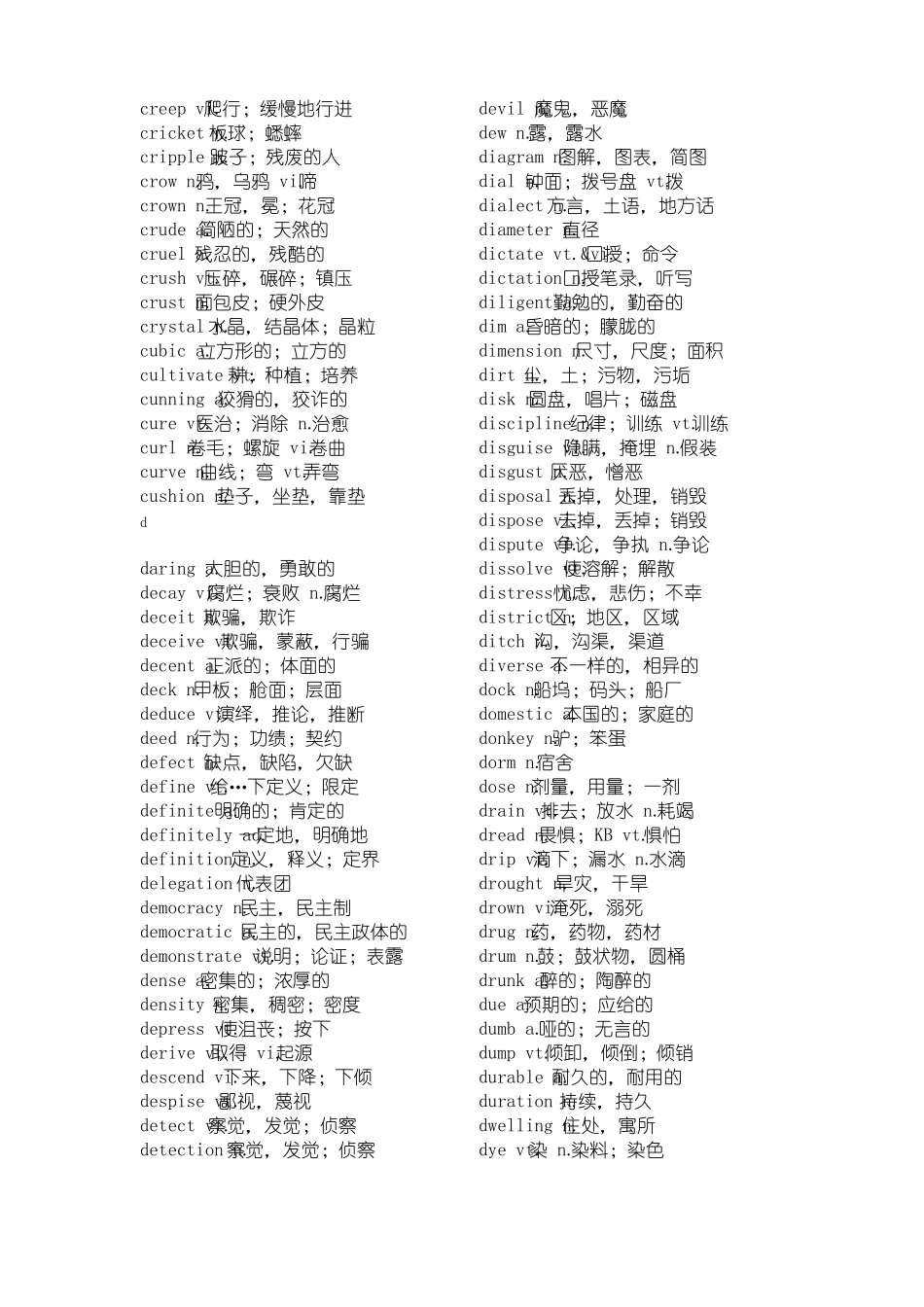 大学英语四级单词_第3页
